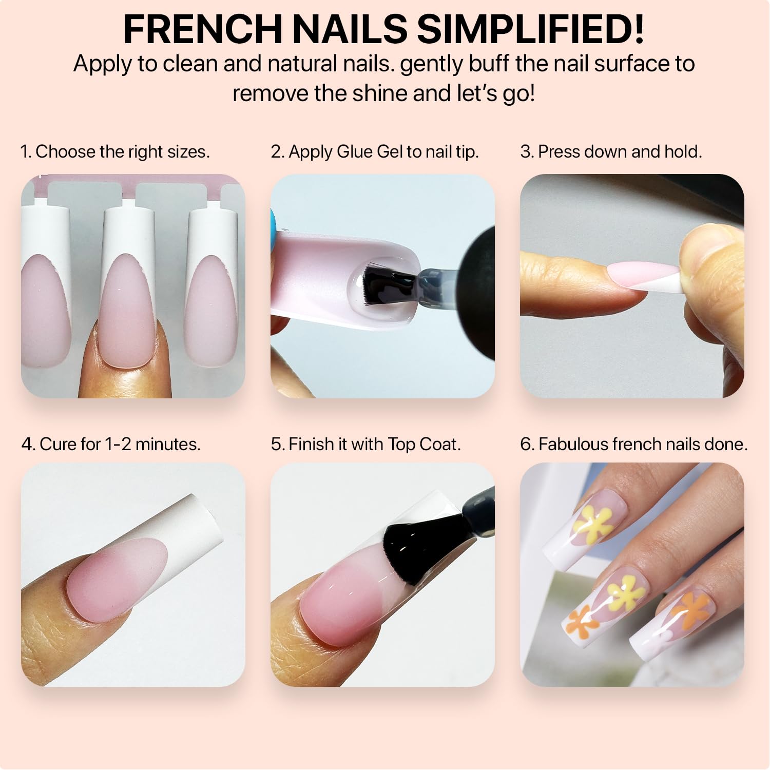 SXC No filing required with pre-shaped tips for easy DIY nails.