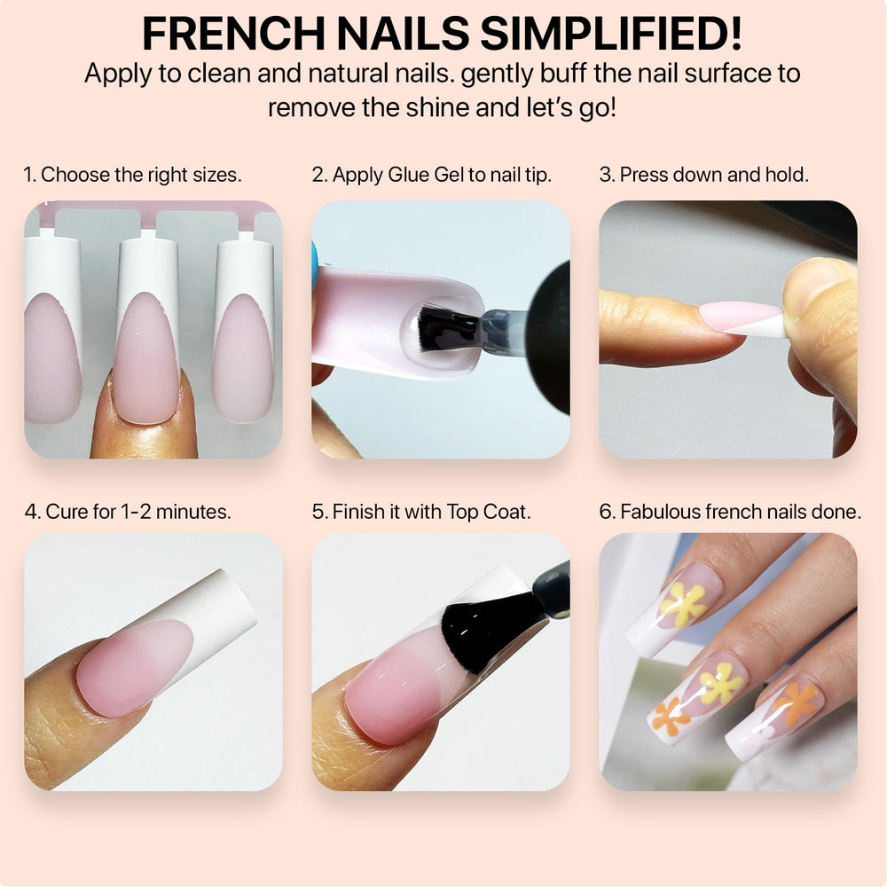 SXC No filing required with pre-shaped tips for easy DIY nails.