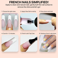 SXC No filing required with pre-shaped tips for easy DIY nails.