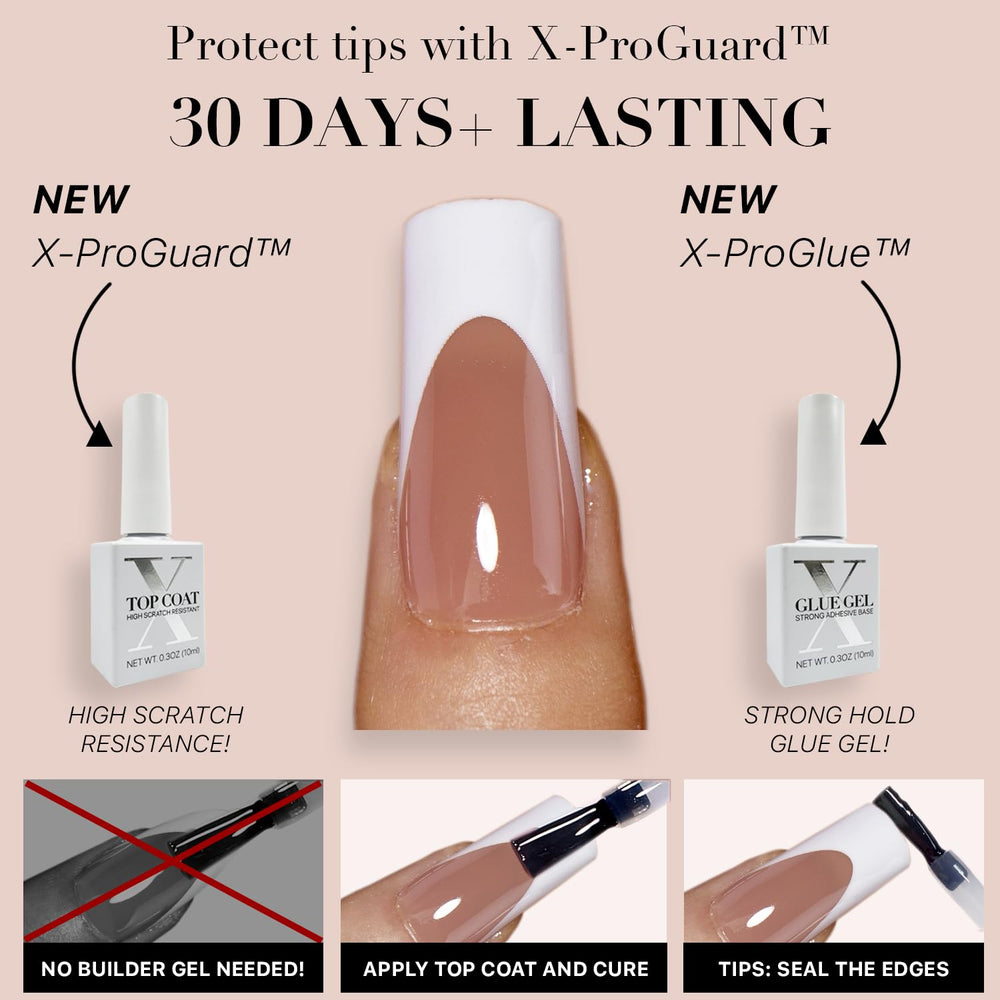 SXC pre-applied primer and base coat saves prep time for faster nails.