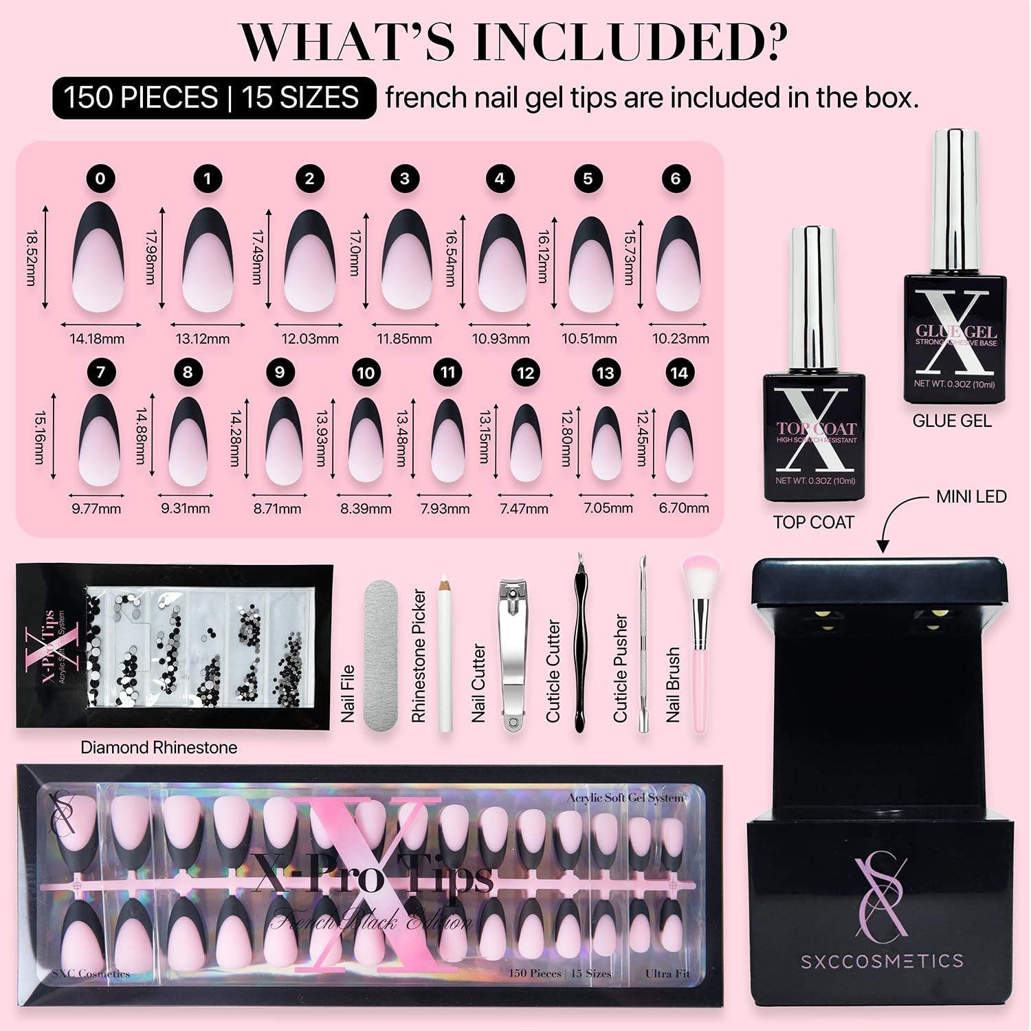 SXC press-on nails with easy application for quick manicures.