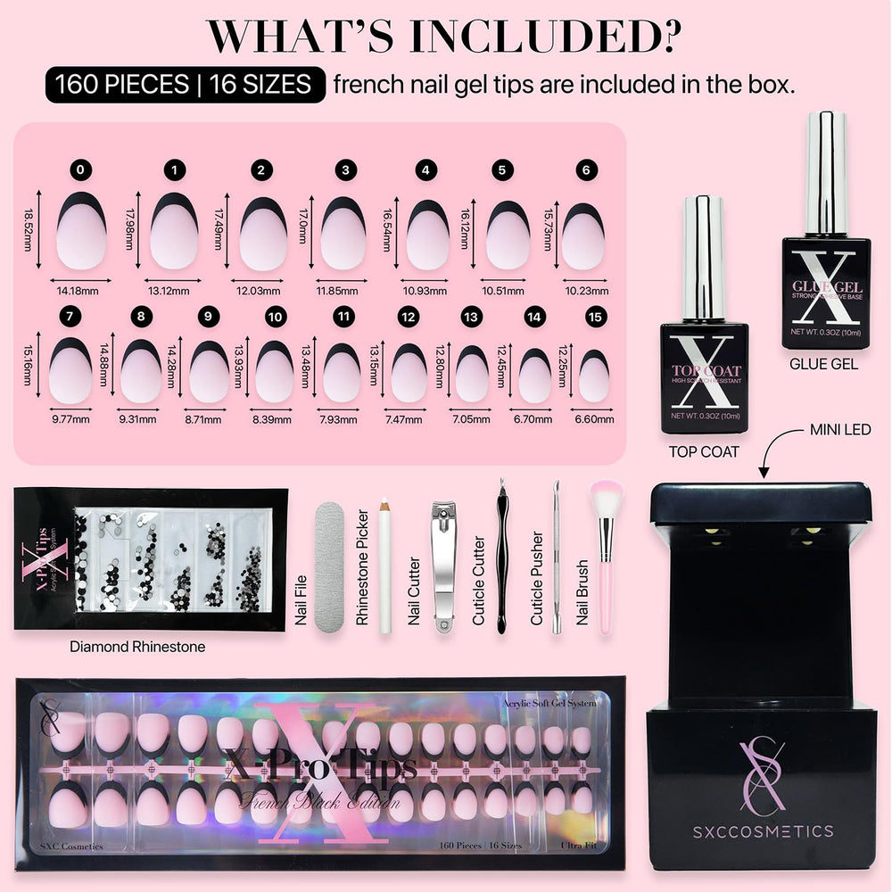 SXC press-on nails ready for quick, mess-free application.
