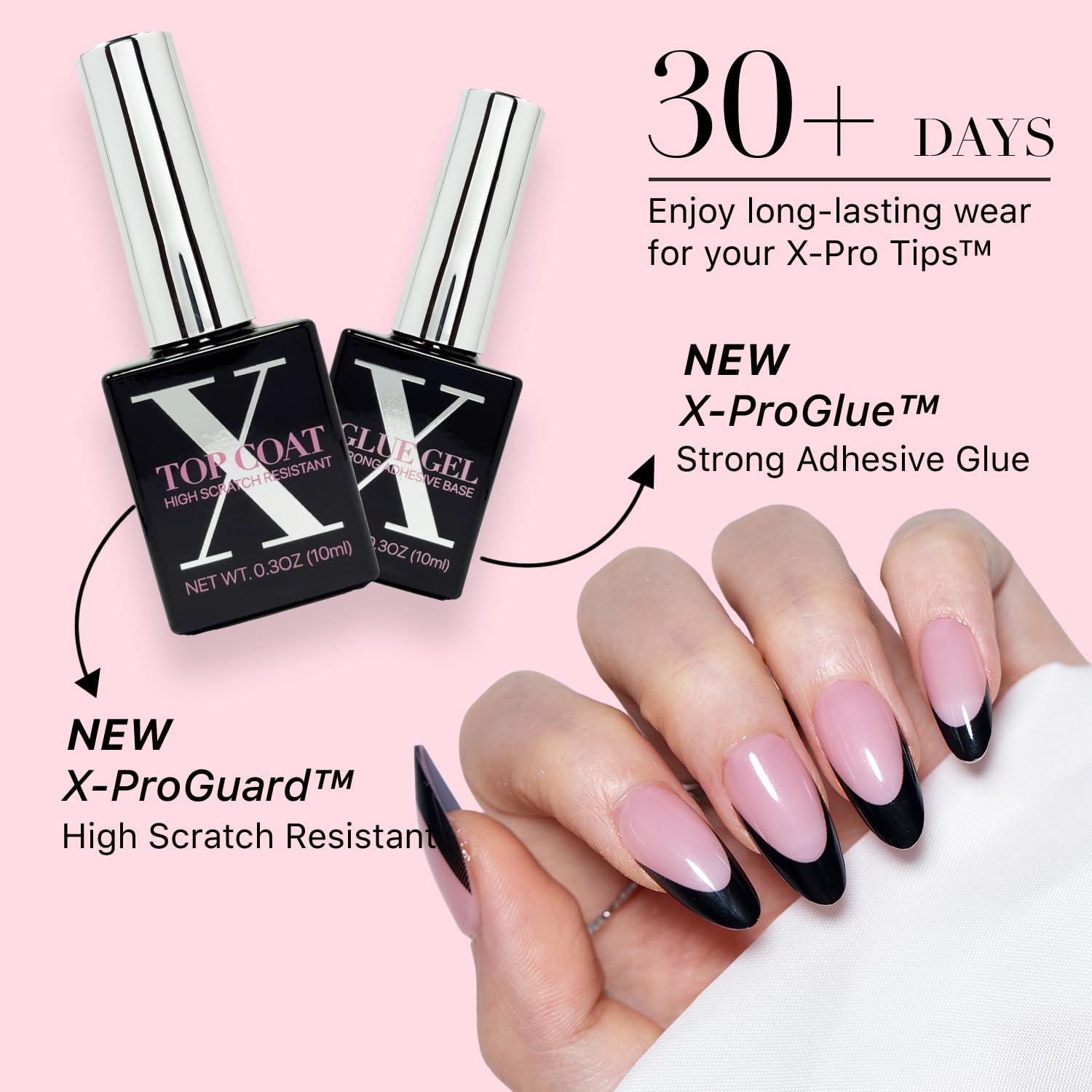 SXC reusable nails designed for up to 3+ weeks wear.