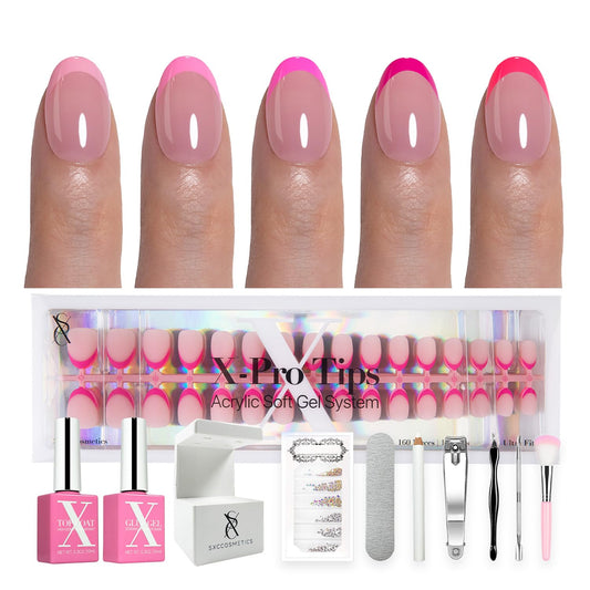 SXC X-Pro Tips French Tip kit box for quick salon-style nails.