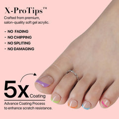 SXC X-Pro Tips removal process shown as gentle, nail-friendly.