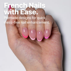 SXC X-Pro Tips nails-application process demonstrates easy press-on.