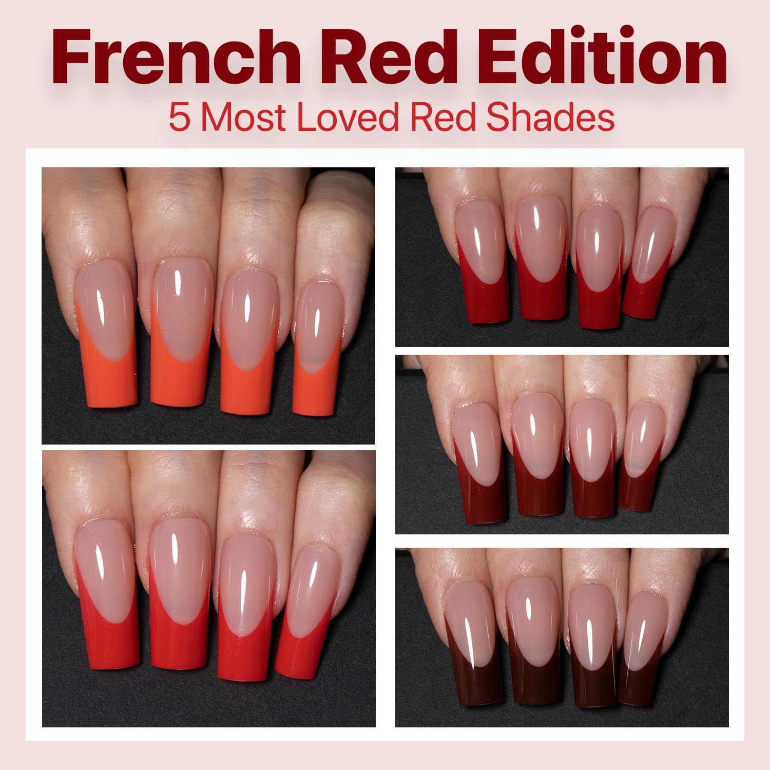 SXC Cosmetics French Tip nails in medium square style for a modern manicure