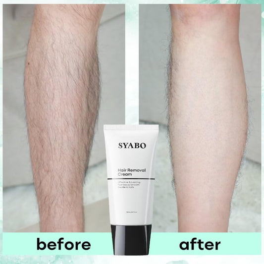SYABO hair removal cream on legs and arms delivering painless, quick results at home