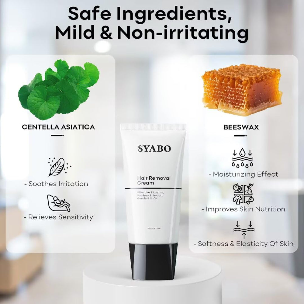 SYABO Hair Removal Cream – Painless Depilatory for Bikini, Legs, Arms ...