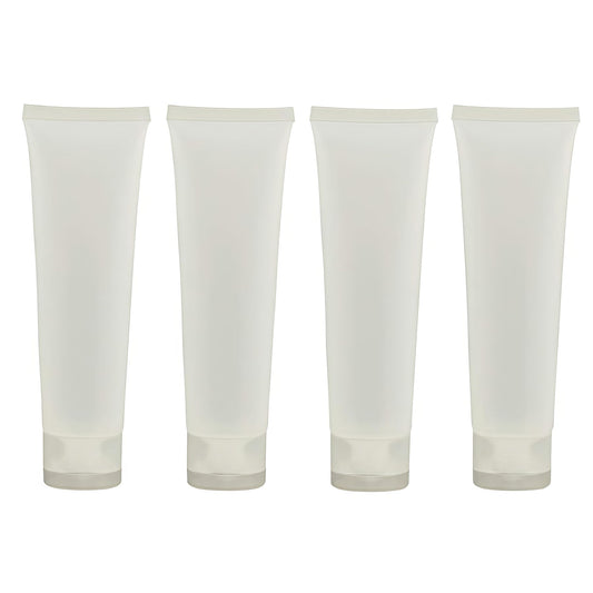 SYBL clear empty 100ml tubes for travel ease and content visibility.