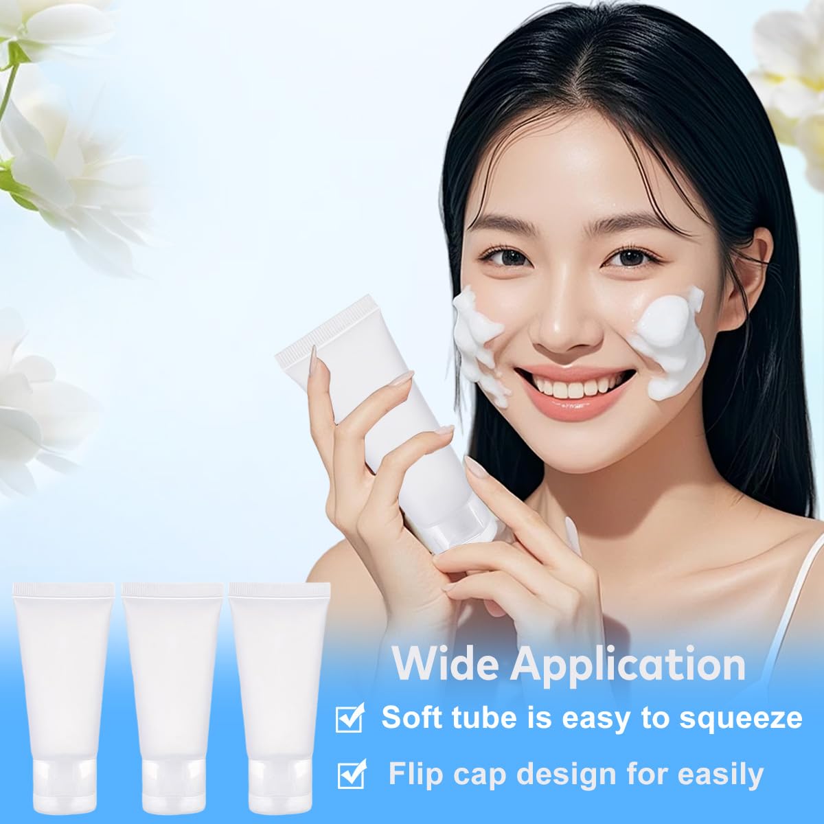 SYBL 20-pack compact tubes for travel-friendly cosmetics storage