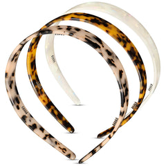 Syhood tortoise shell headband in white laser pattern keeps hair tidy for daily styling.