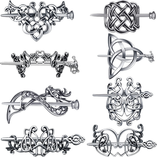 Syhood Viking Celtic hair clip with vintage knot design secures casual to formal hairstyles