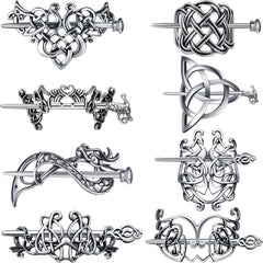 Syhood Viking Celtic hair clip with vintage knot design secures casual to formal hairstyles