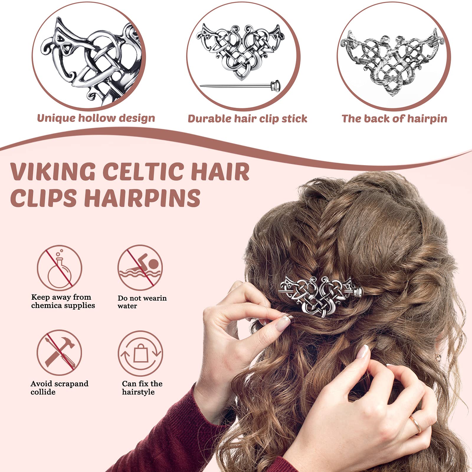 Durable zinc alloy hair clip by Syhood resists rust for daily wear