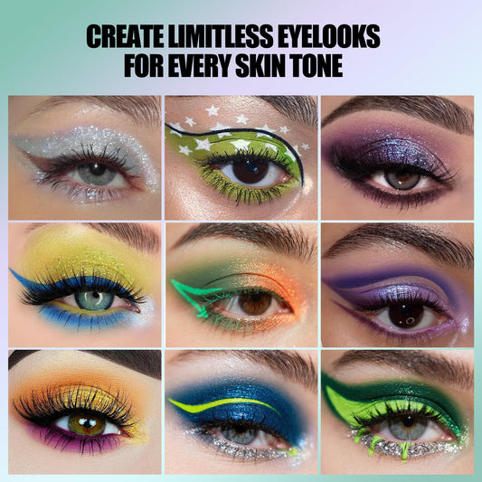 Close-up of SZDYM palette mixed duochrome and shimmer shades for dimension