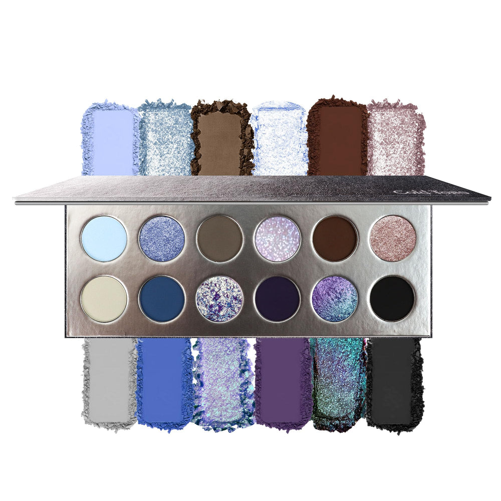 SZDYM Professional Super Shiny palette open with vibrant multichrome shades for bold looks