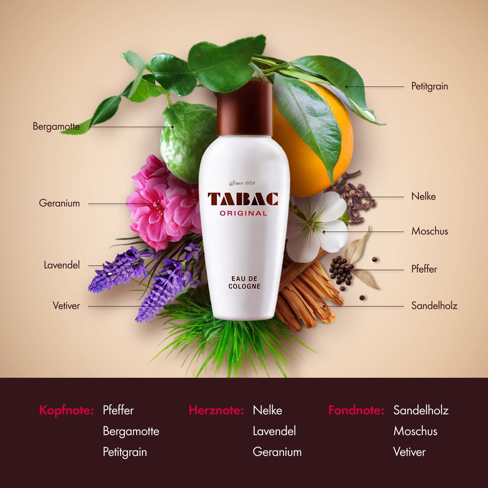 Tabac Original bottle pour-dispense, easy access for casual application.