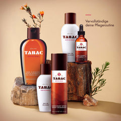 Tabac Original label close-up, authentic heritage signals trusted quality.