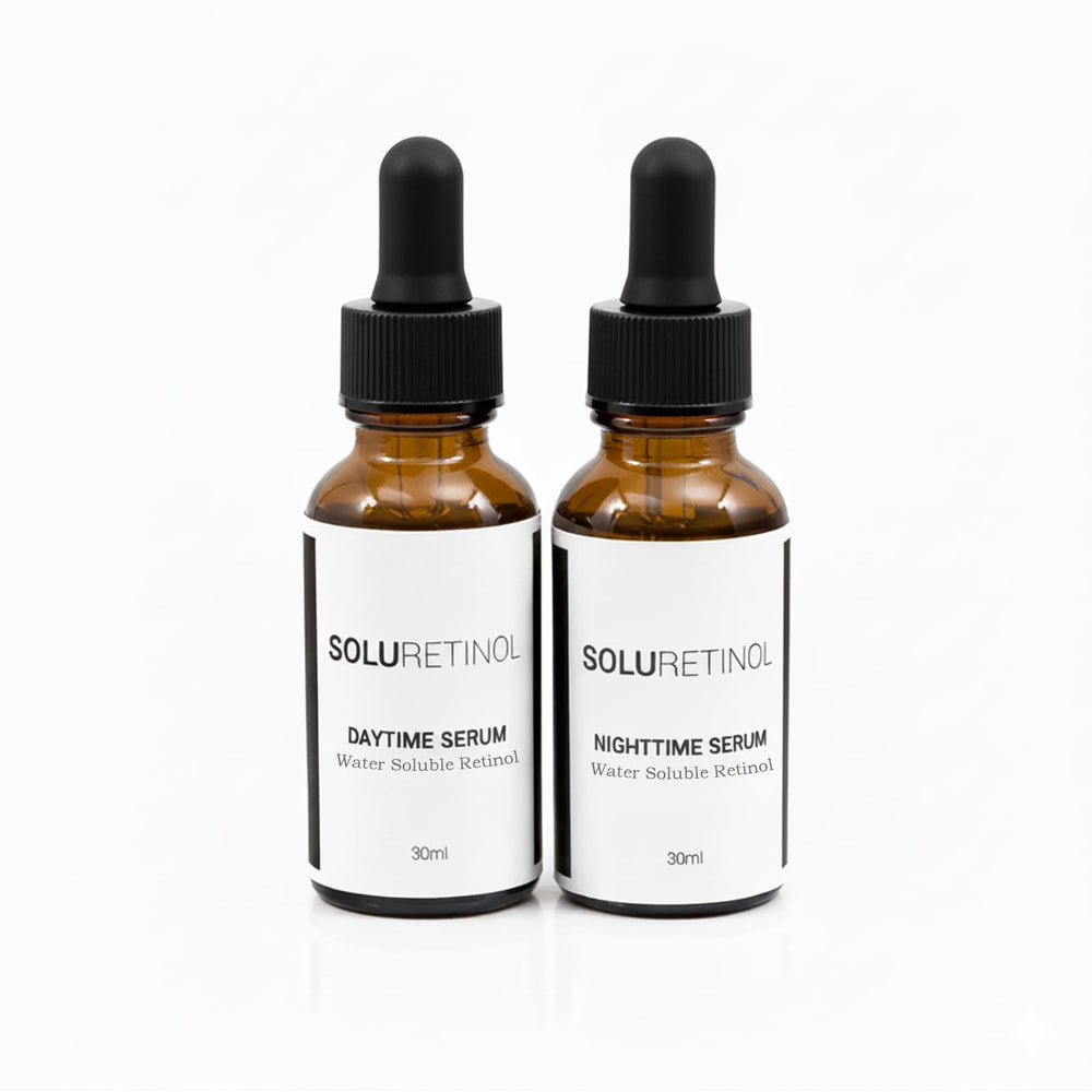 TACOHO Soluretinol serum bottle with pump for daily hydration.