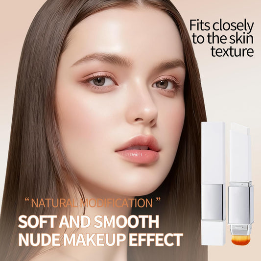 Taeery color-changing foundation stick dual-ended brush eases blending with ultra-fine bristles.