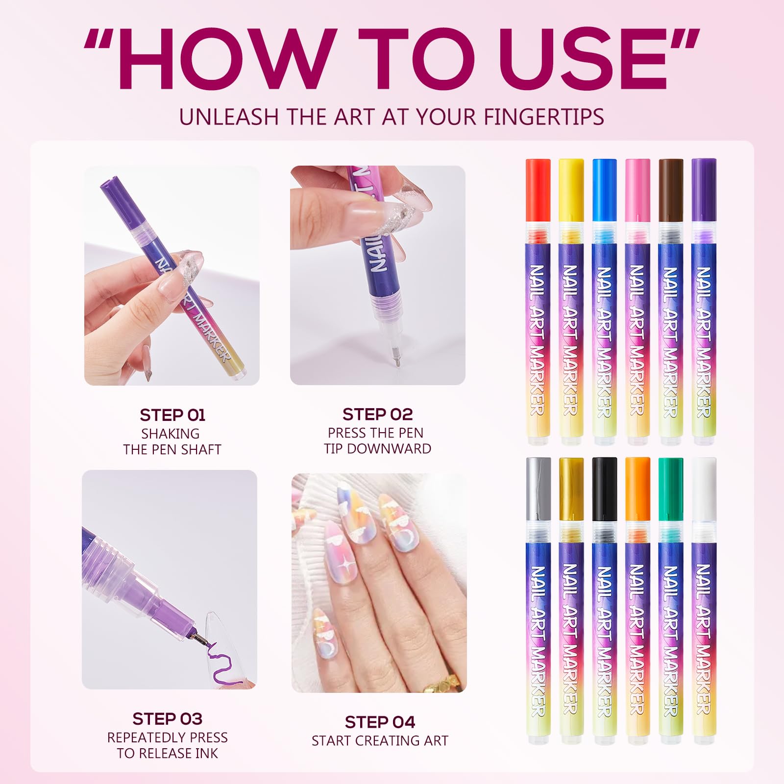 TAEERY salon-ready nail art designs demonstrated on model nails
