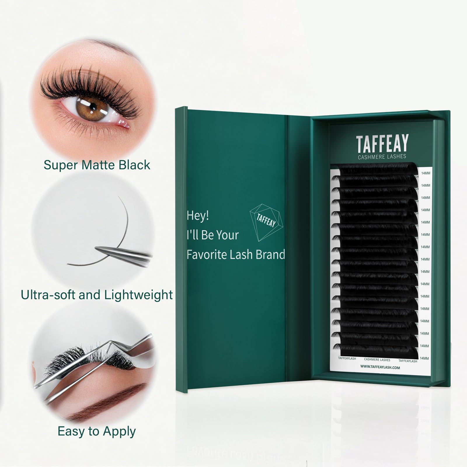 TAFFEAY lash extensions with upgraded heating for ultra-soft feel and elastic curl
