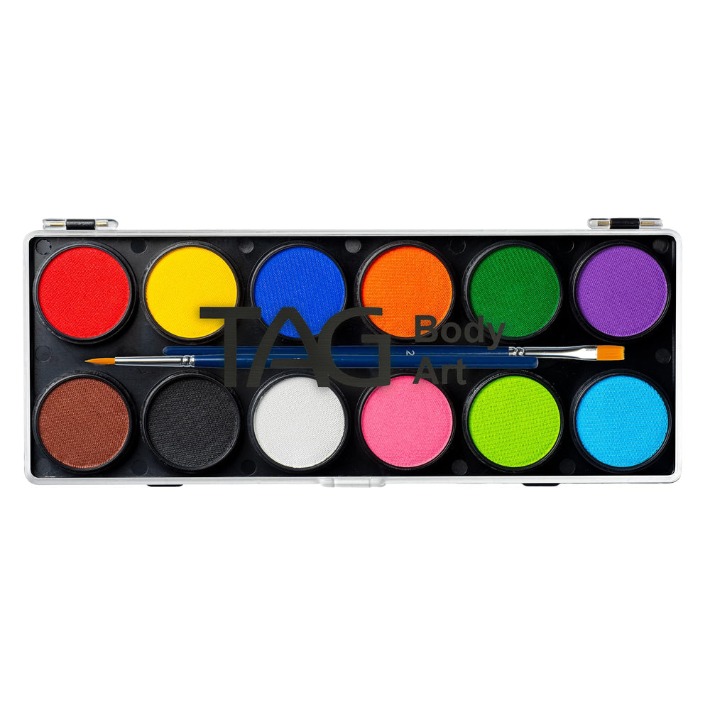TAG Face & Body Paint Regular Palette offers vibrant colours for festival and cosplay makeup.