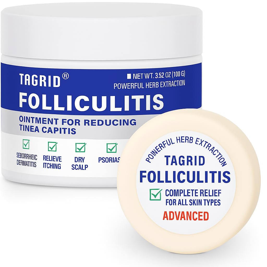 TAGRID Folliculitis Cream bottle provides soothing relief for irritated follicles.