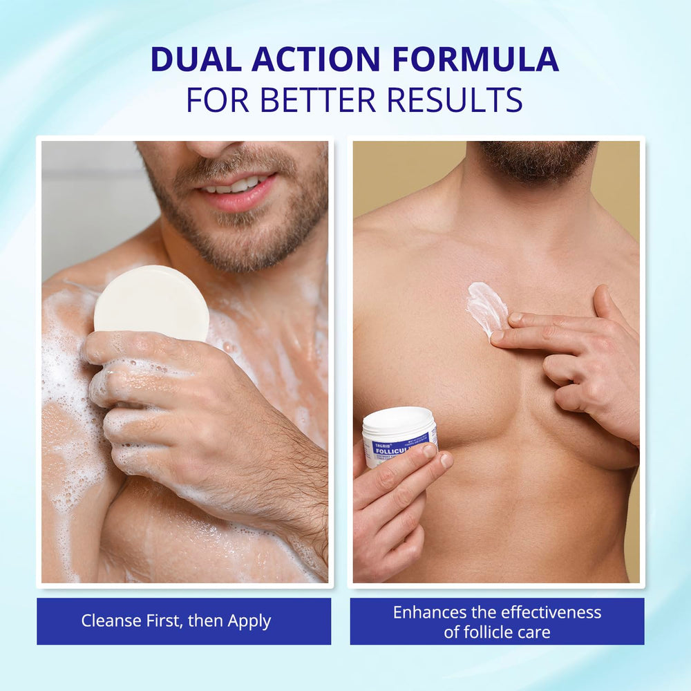 TAGRID Folliculitis Cream on scalp for gentle follicle comfort.