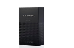 TAHARI Black bottle side view, sleek design for confident scent