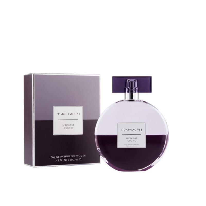 TAHARI Midnight Orchid EDP bottle front view, ideal for evening wear and lasting impression.