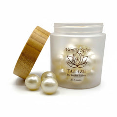 TALAZU Vanilla Spice bath pearls collection with spa like moisture and aroma