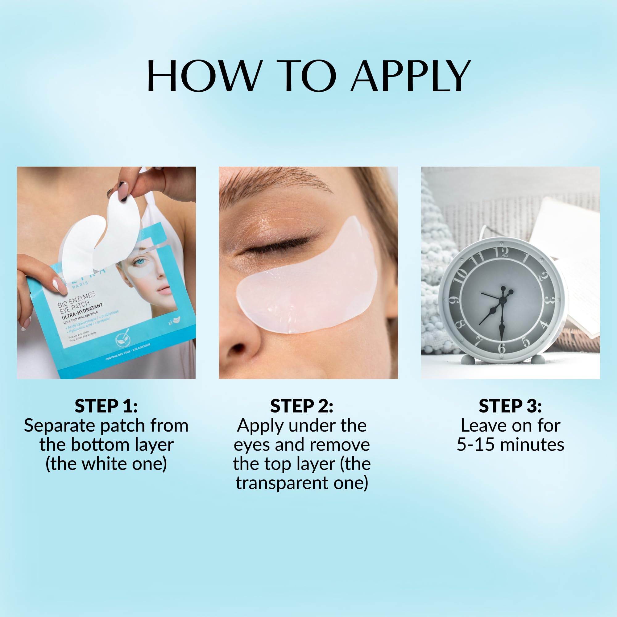 Talika Bio Enzymes Eye Patch biocellulose layer delivering actives.