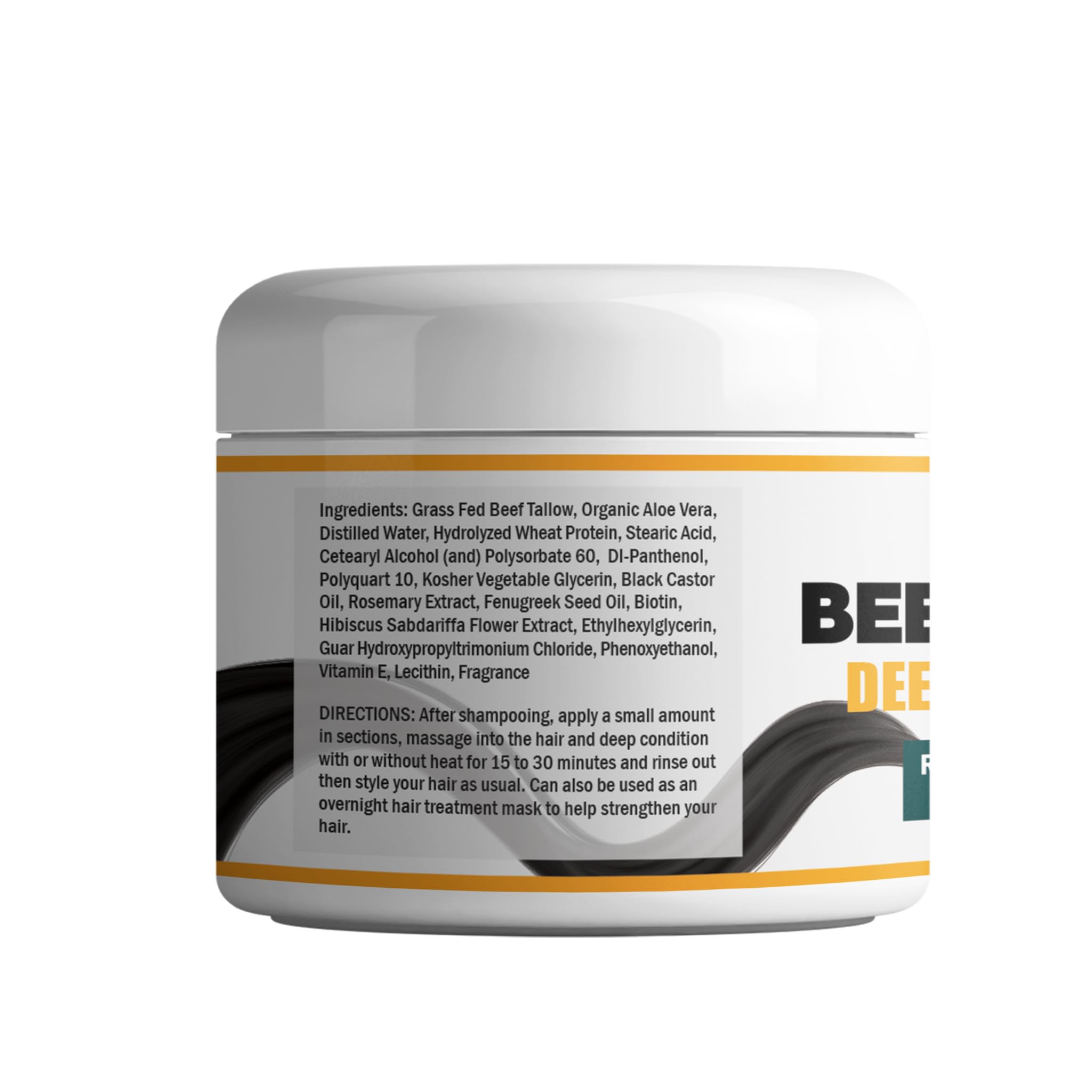 Tallow Deep Conditioner hair-treatment on-dry-hair demonstrates elasticity-support potential.