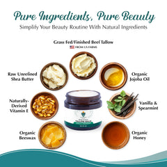 Body application of Tallowbourn Balm yields lasting hydration.