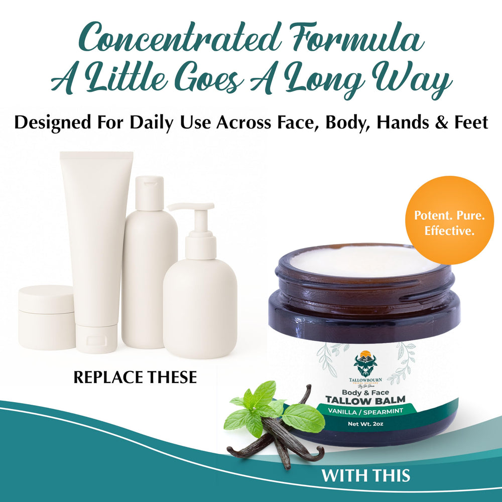 Tallowbourn Beef Tallow Balm ingredients provide simple hydration.
