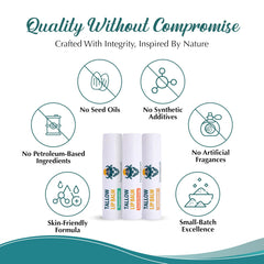 Travel friendly Tallowbourn lip balm pack keeps lips hydrated on the go.