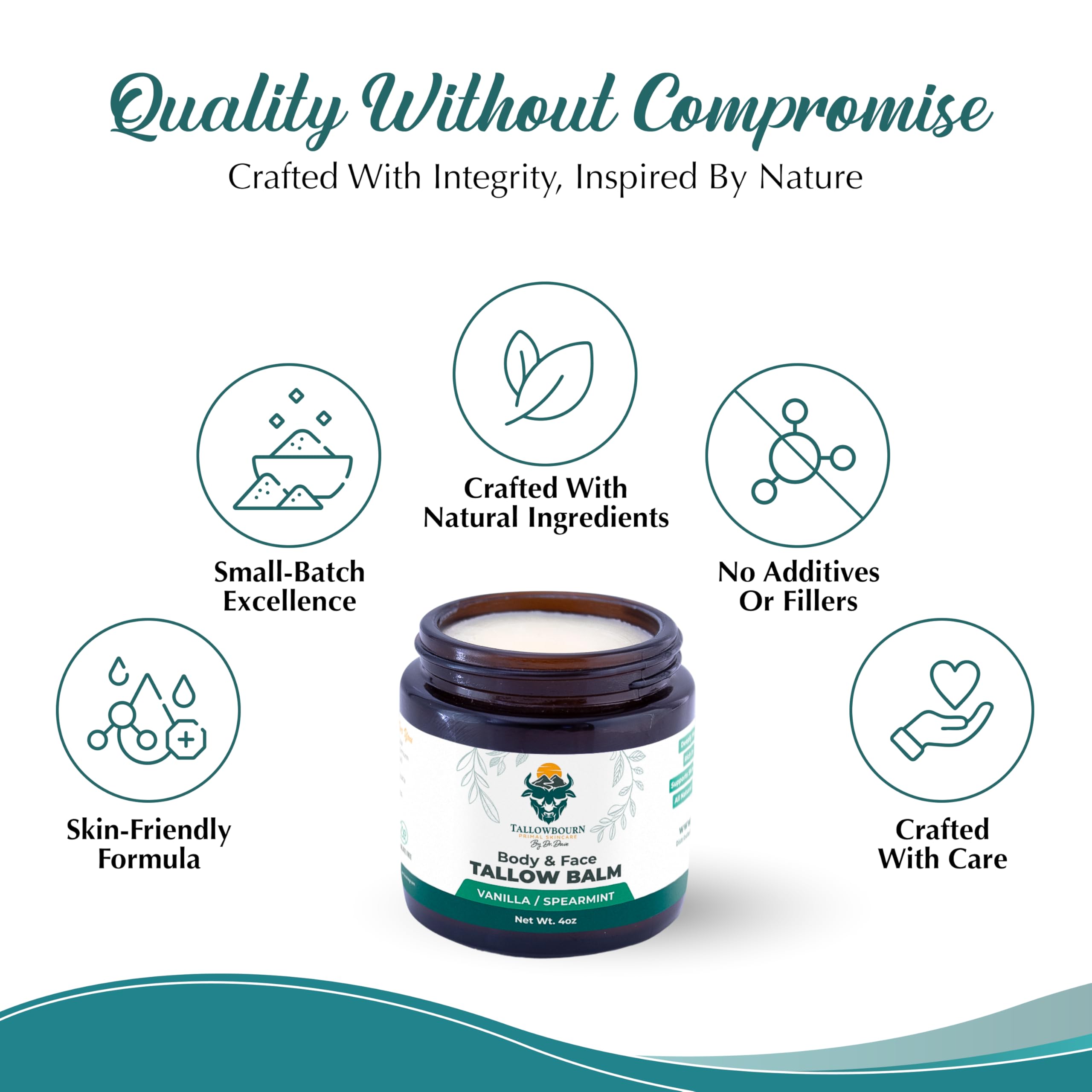 Tallowbourn label close-up confirms organic-inspired, skin-friendly formula.