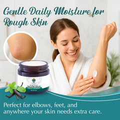 Shea butter and honey provide rich nourishment in the balm.