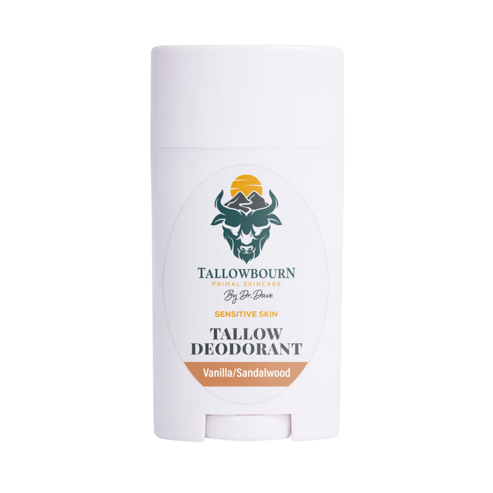 Tallowbourn vanilla sandalwood deodorant bottle delivers all day freshness.