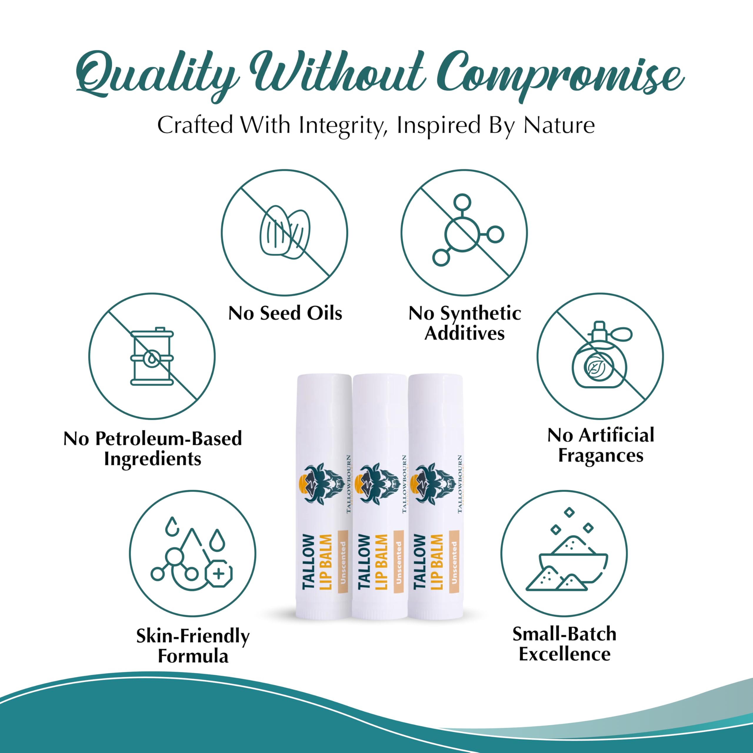Tallowbourn unscented formula close-up for fragrance-free lips