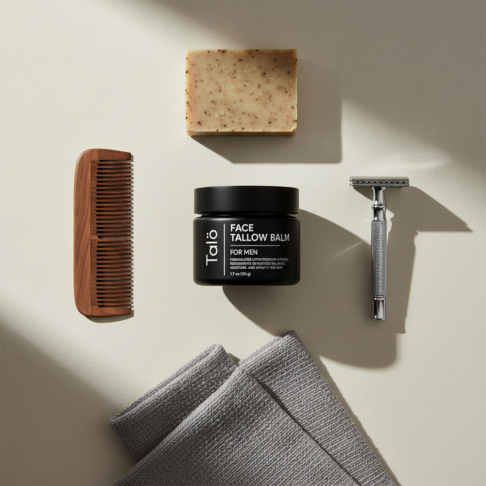 TALÖ close-up of creamy balm texture ready to apply