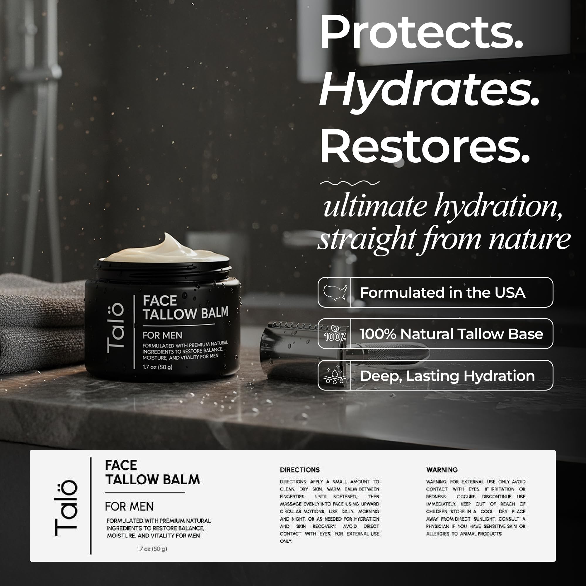 TALÖ application on skin demonstrates soothing, hydrating care