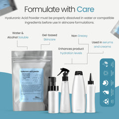 Dissolving Hyaluronic Acid Powder in serum shows easy integration into routines