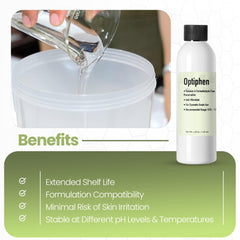 Front view of Optiphen liquid bottle for storage and access