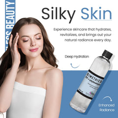 Hand with small amount of dimethicone oil showing silky, non-greasy glide