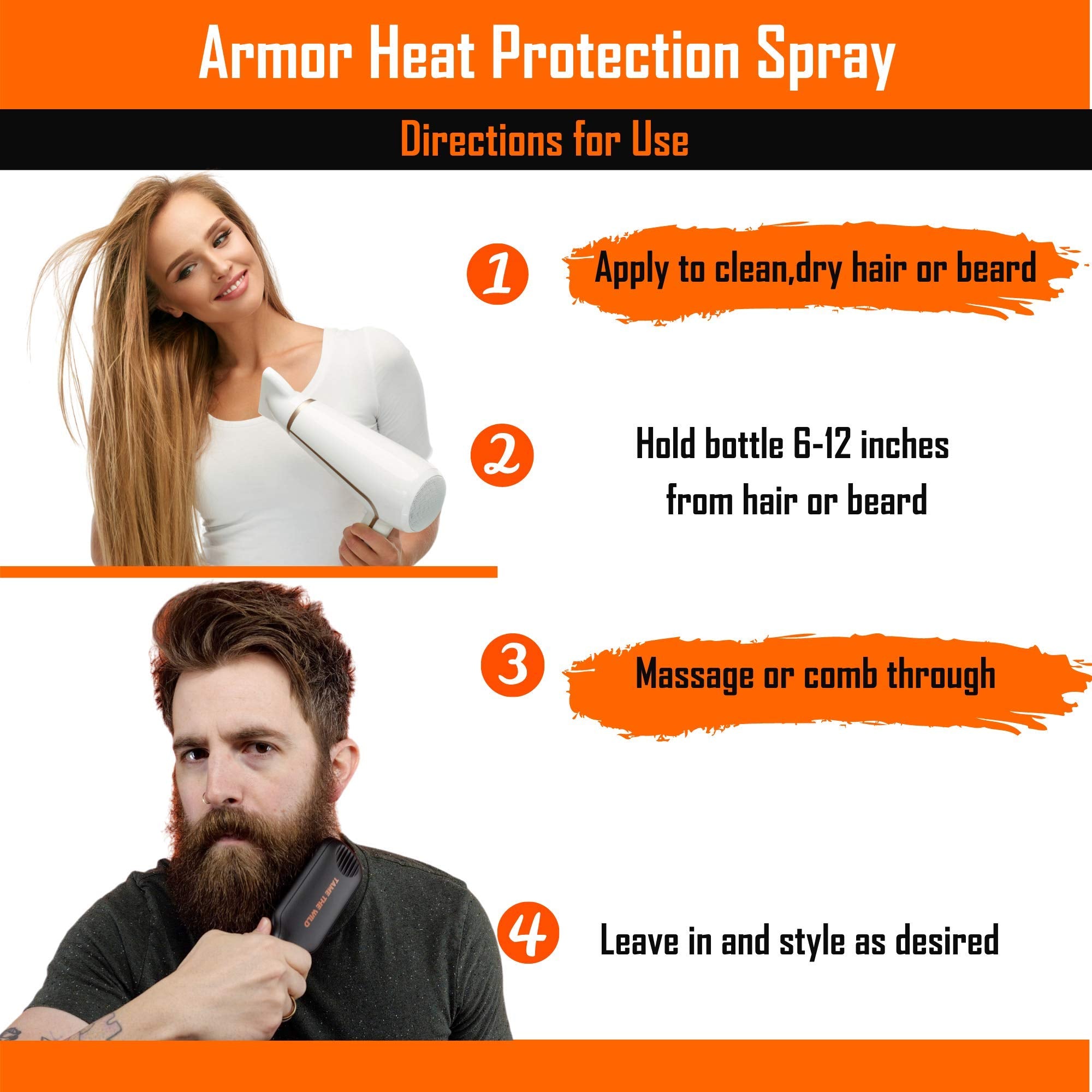 Close-up of spray nozzle for even heat protection distribution.