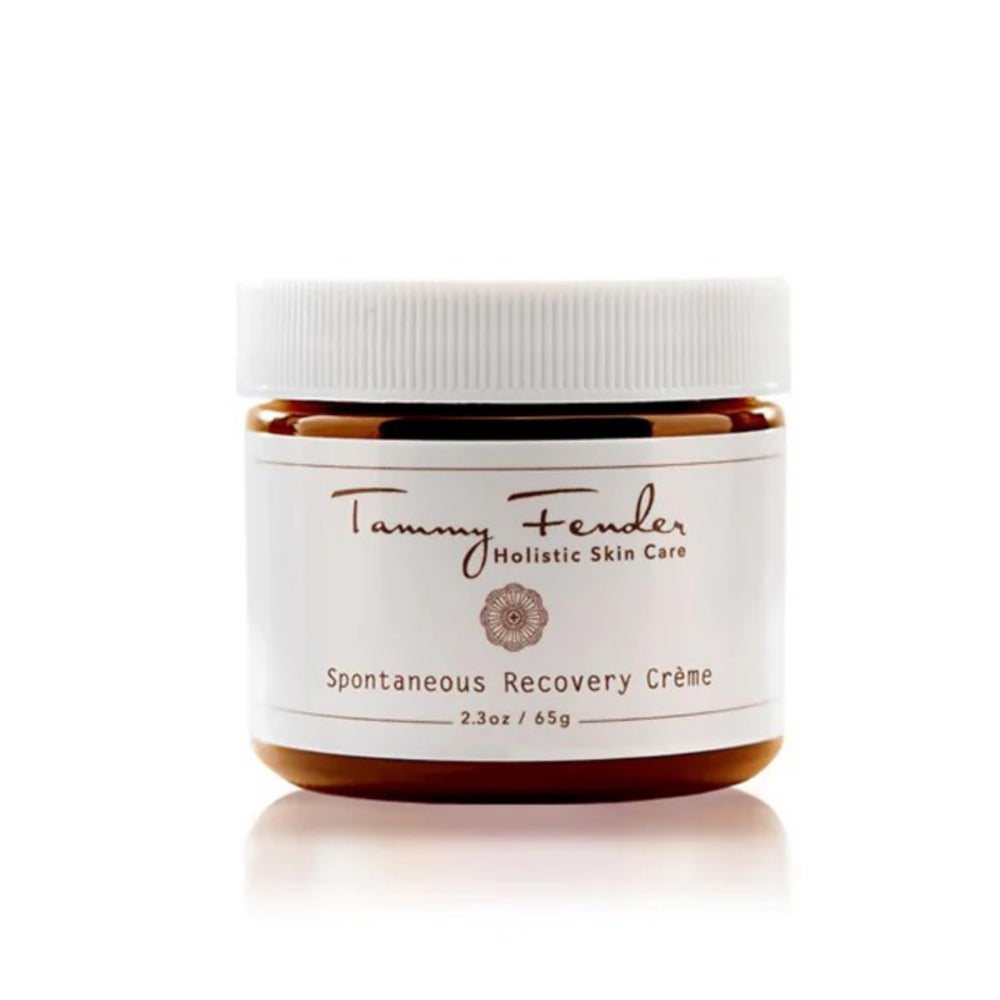 Tammy Fender Spontaneous Recovery Crème bottle highlighting deep hydration for dry, sensitive skin.