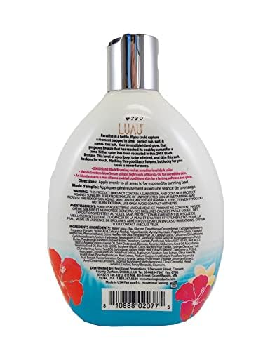 Tan Asz U Luau Advanced 200X island-extracts emollients bottle nourishes with lasting moisture.